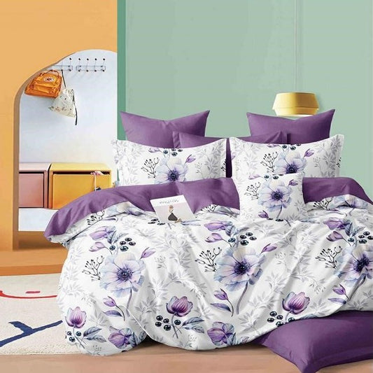 Singl posteljina Ljubičasti cvetovi – 3 dela (140x220 cm) - mojaposteljina.rs