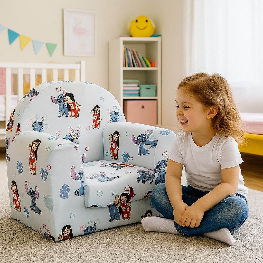 Dečija Mala fotelja Lilo & Stitch – Udobna fotelja za najmlađe ljubitelje crtaća - mojaposteljina.rs