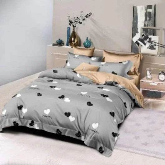 Grey Heart Lux Singl Posteljina - mojaposteljina.rs