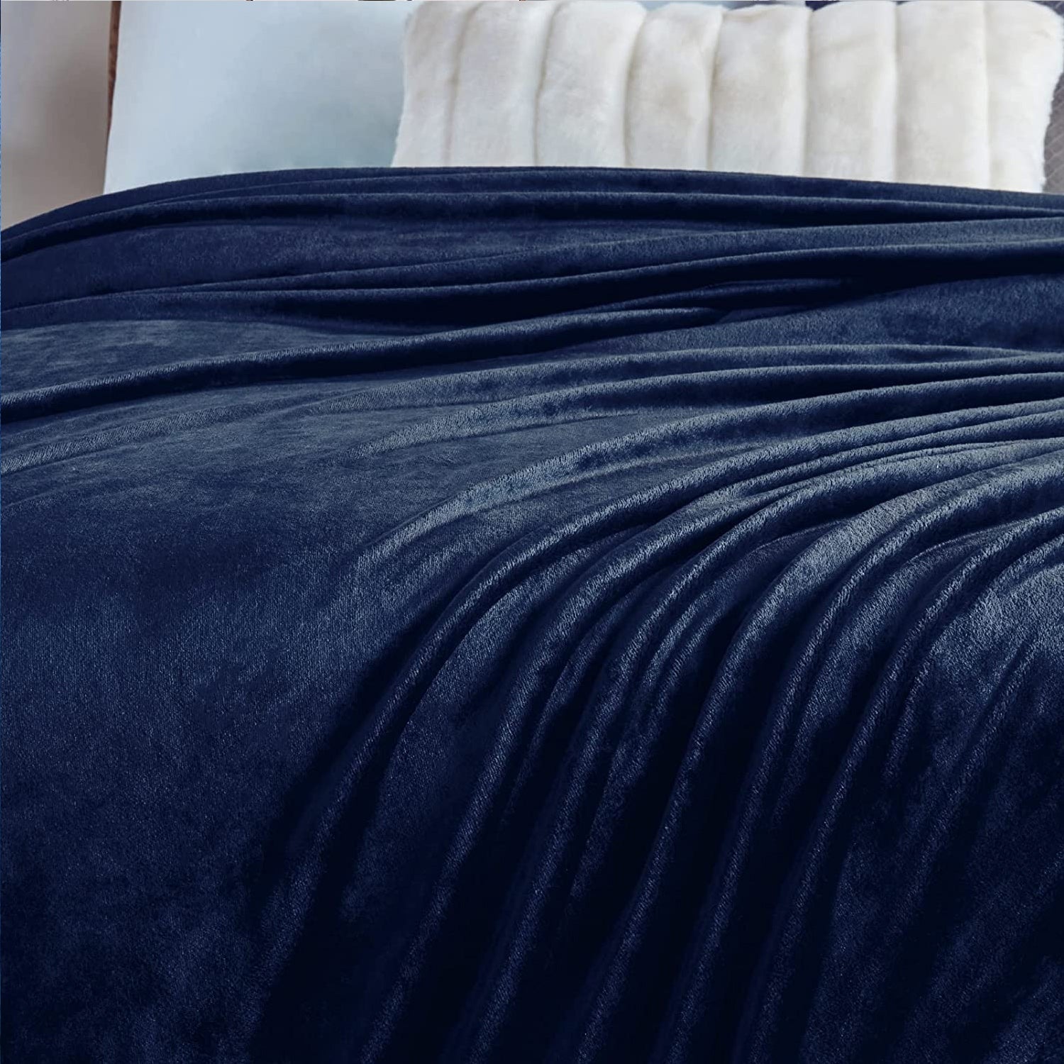 Navy Blue Plišano Ćebe-mojaposteljina