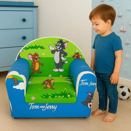 Dečija Mala fotelja Tom i Jerry – Šarena fotelja za male istraživače - mojaposteljina.rs